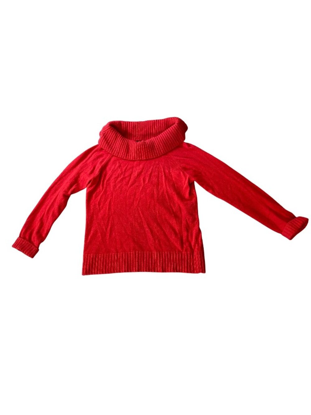 Jones New York Signature Red Cashmere Cowl Neck Sweater Womens Large